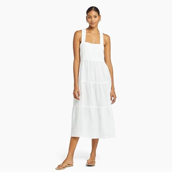 NWT Vitamin A Canyon Linen Midi Dress - Picture 3 of 12